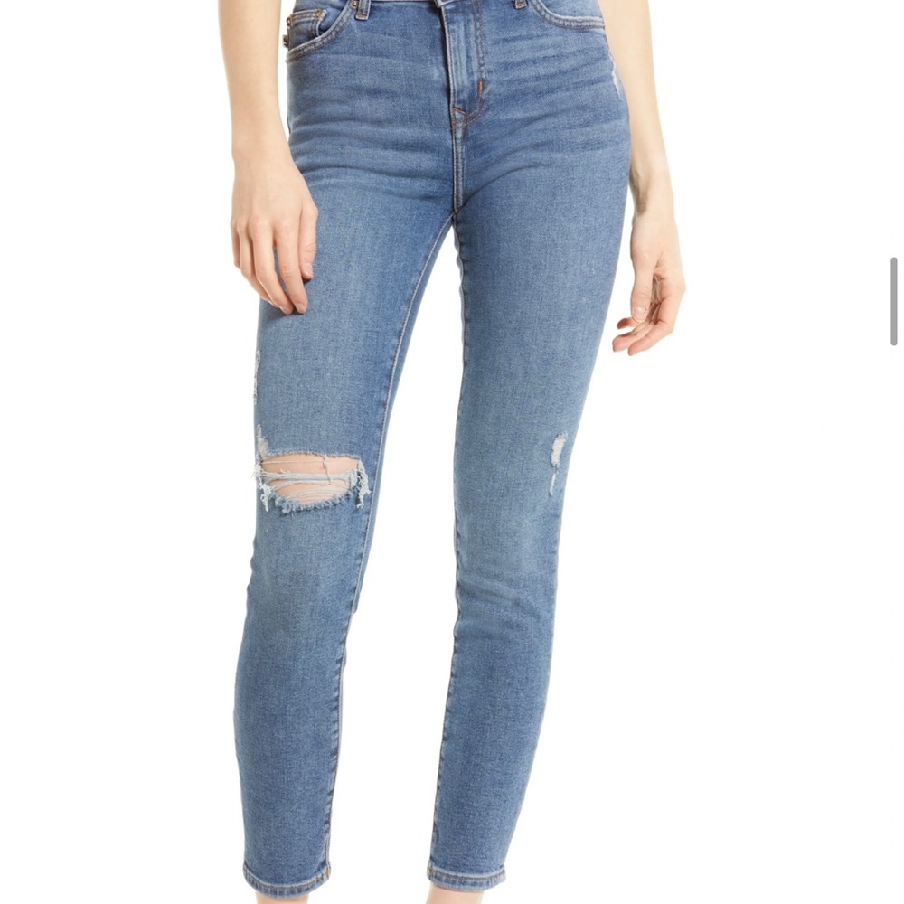 New Lovers + Friends Ricky Ripped Skinny Jeans Blue‎ sz 27